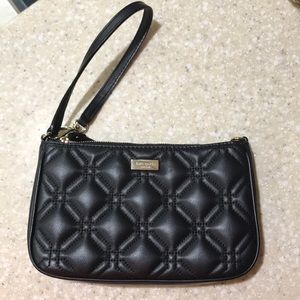 Kate Spade New York quilted black wristlet